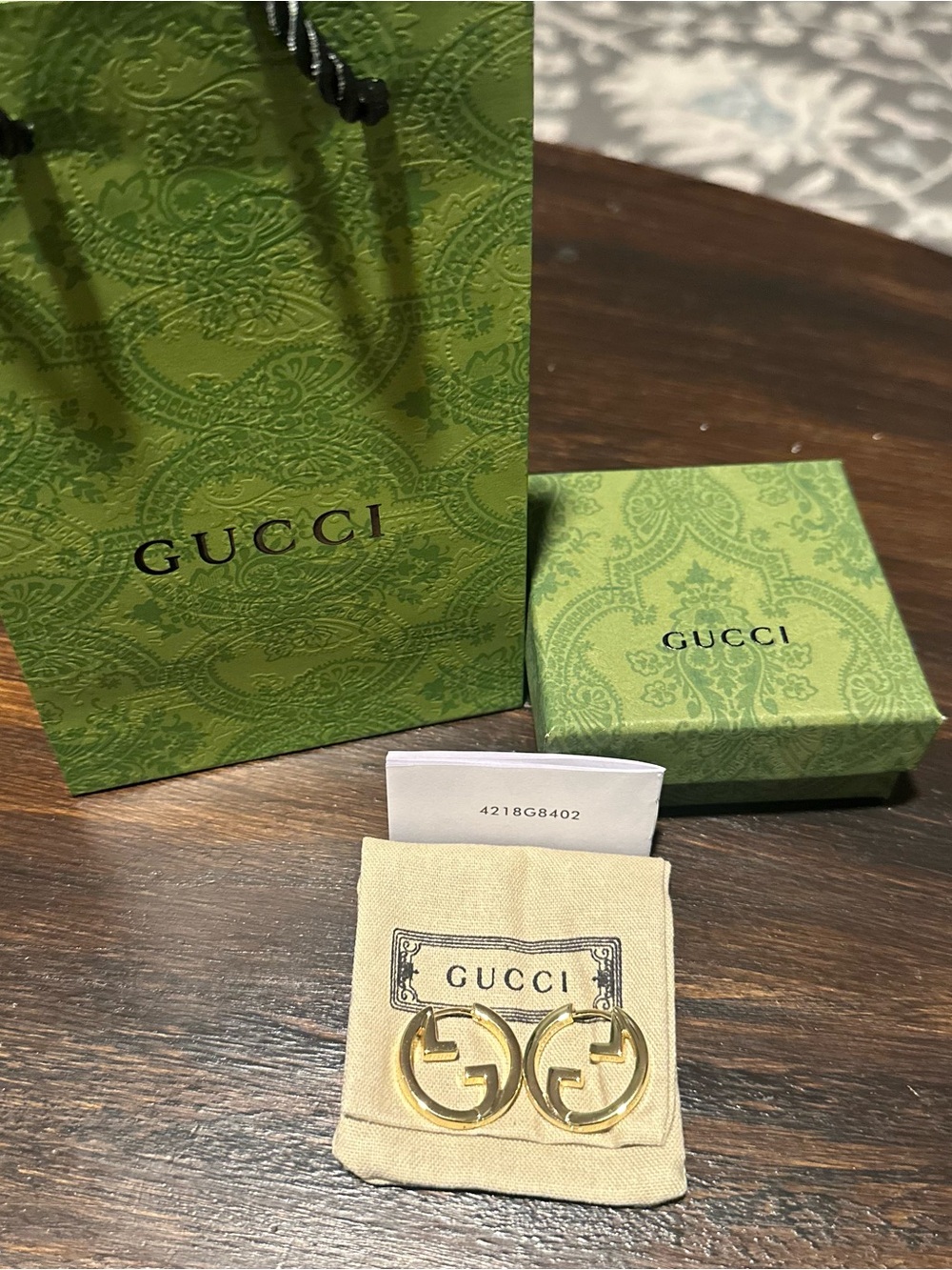 GUCCI Blondie Gold Hoop Earrings logo - Picture 3 of 7
